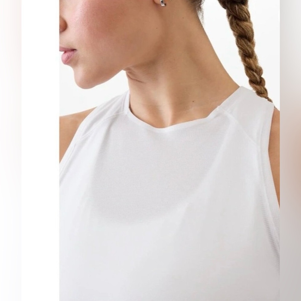 Athleta M Grid Knit Singlet Tank Bright White Medium NWT - Picture 4 of 5